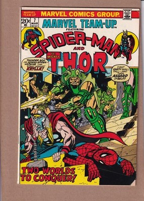 Marvel Team-Up #7 w/Thor (Marvel, Gerry Conway, Ross Andru, 1973)  Very Good/4.0