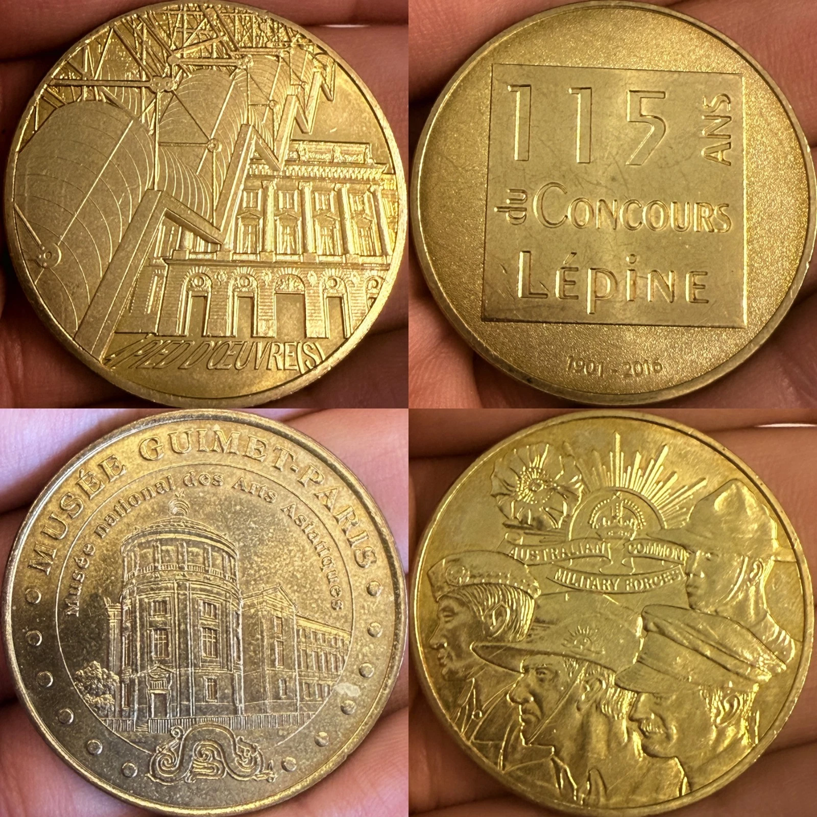 Paris 75 - Lot Jetons Touristiques Médailles Souvenirs Monnaie de Paris