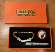 Post Malone VIP Big Ass Stadium Tour Merch Bracelet Button Sharpie Posty Co