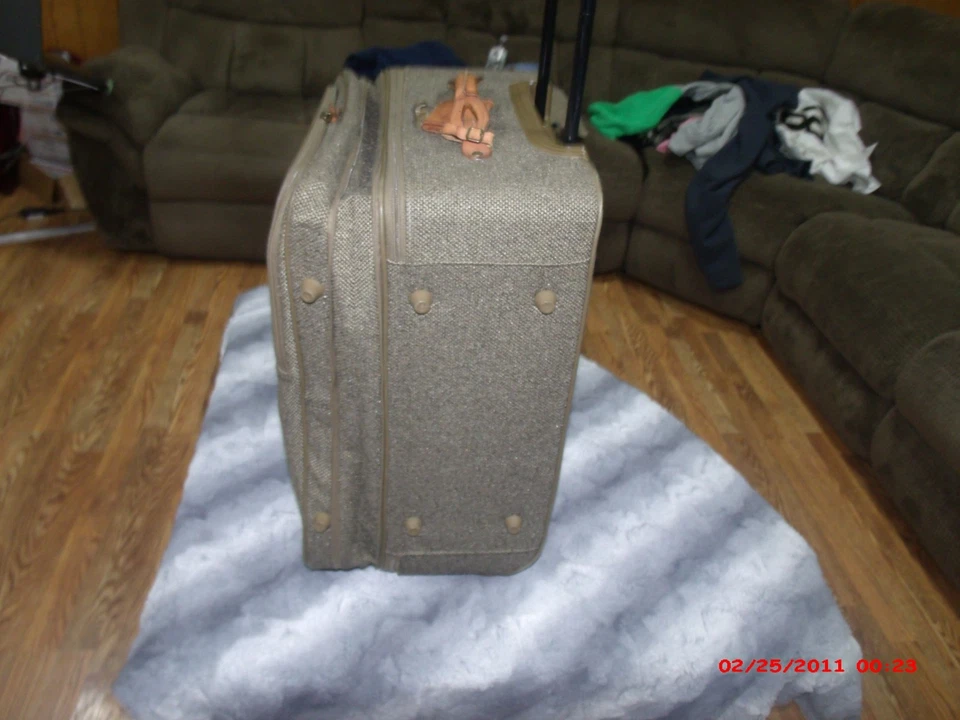 Hartmann Tweed leather trim Expandable 22" rolling wheeled Caryon luggage bag - Image 2 of 4