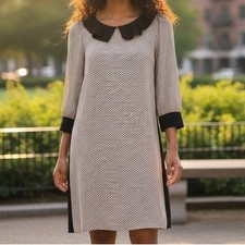 Marc by Marc Jacobs Womens Polka Dot Bl/Wh Ruffle Collar 3/4 Slv Mini Dress Sz 0