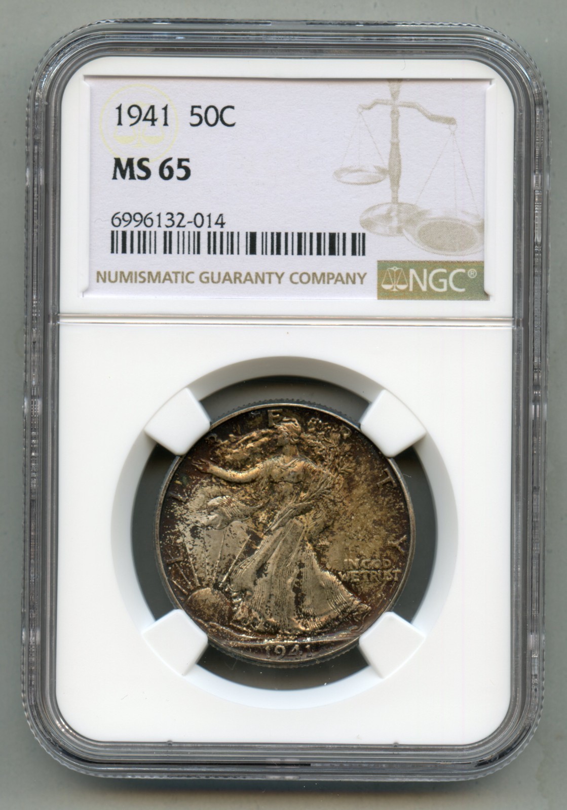 1941 Walking Liberty Silver Half Dollar NGC MS 65
