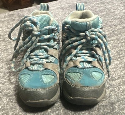 L.L. Bean Kids Hiking Boots Blue Gray Lace Up Size 10