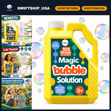 64 oz Iridescent Bubble Solution Refill Non-Toxic, Ready-to-Use Bubble Mix K