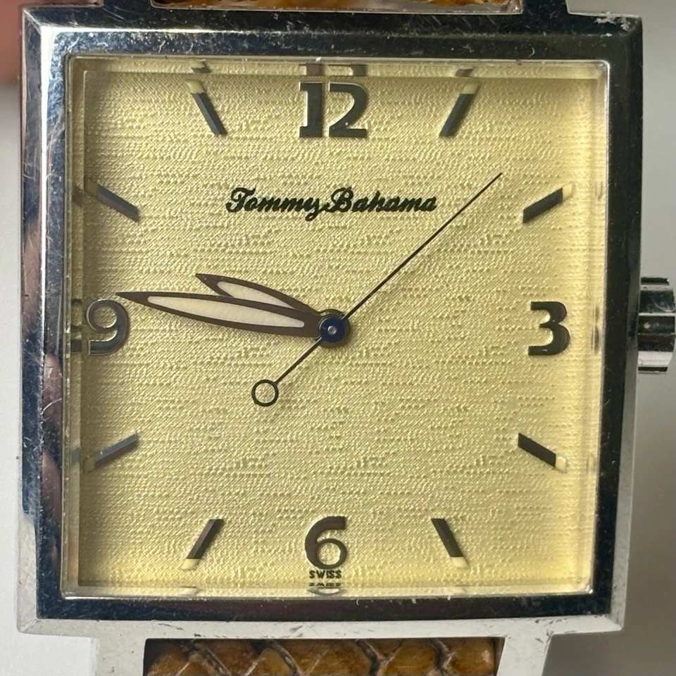 SWISS Tommy Bahama 925 Sterling Silver Pineapple Dial Amber  Mens Watch TB1000 - Image 2 of 4