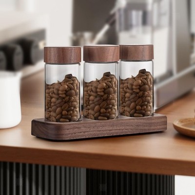 Kaffeebohnen Röhrchen Süßigkeiten Staubdicht Tee Einzeldosis mit Holzhalter