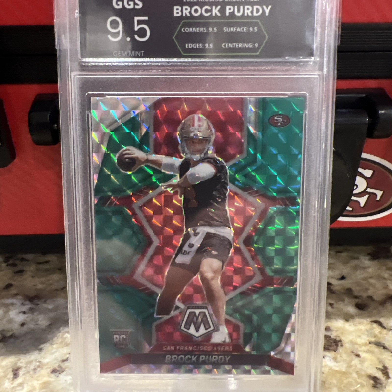 2022 Panini Mosaic BROCK PURDY RC GGS 9.5GREEN Mosaic PRIZM #367