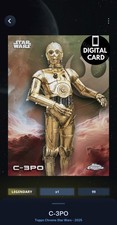 99cc C-3PO TOPPS CHROME 2025 GREEN WAVE LEGENDARY Star Wars Card Trader