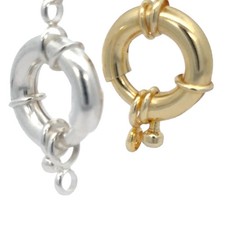 Gold Finish and Silver Plated Hollow Bolt Clasps 12 11 mm, 17 13 mm, 23