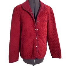 Talbots Vtg Barn Chore Field Jacket Sz M Red Quilted Classic Old Money Preppy