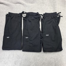 LOT OF 3 Cherokee Workwear Black Scrub Pants BOTTOMS SIZE Small