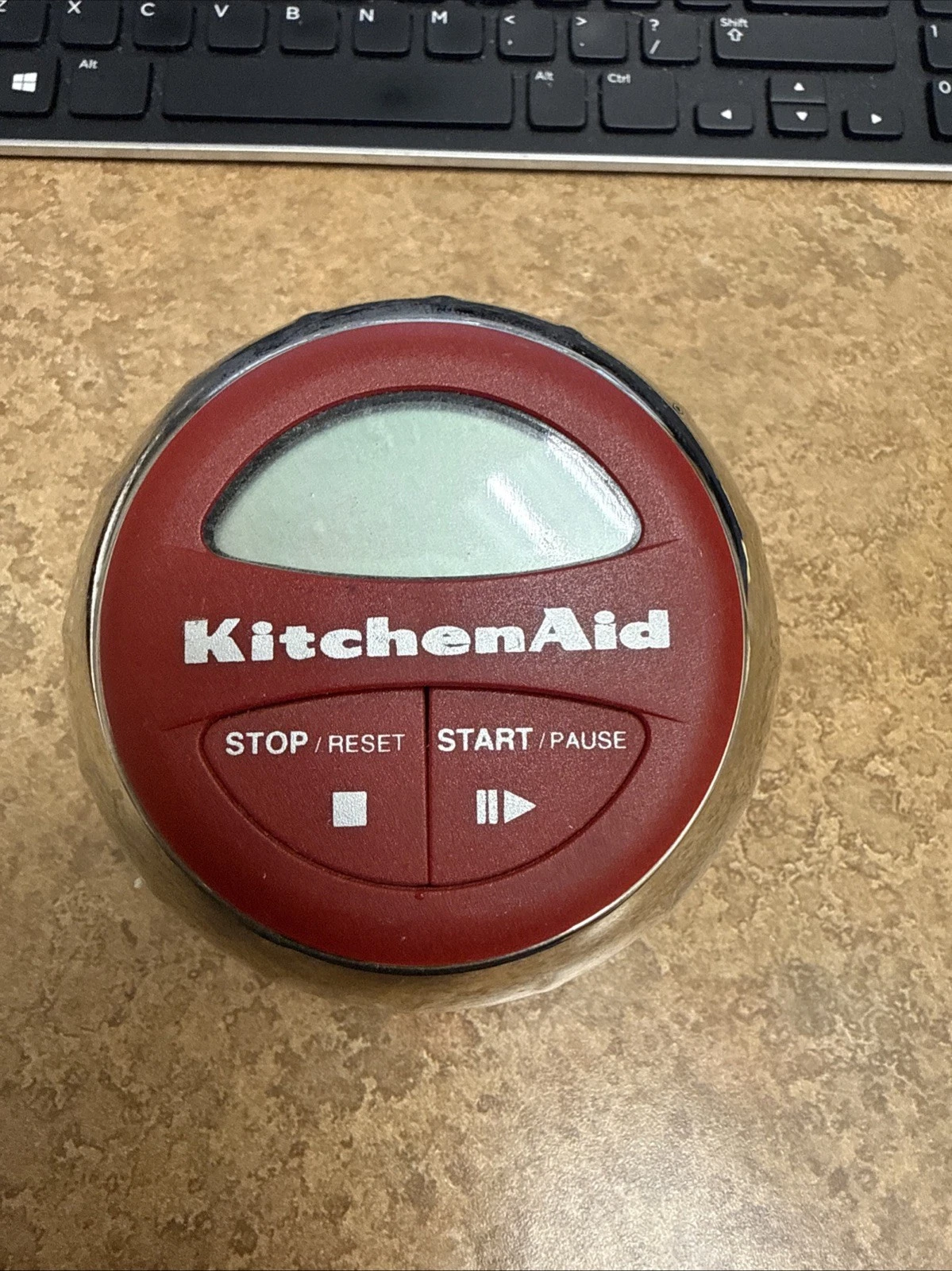 KitchenAid Digital Kitchen Timer Red & Chrome Tested/Works + New Super Battery