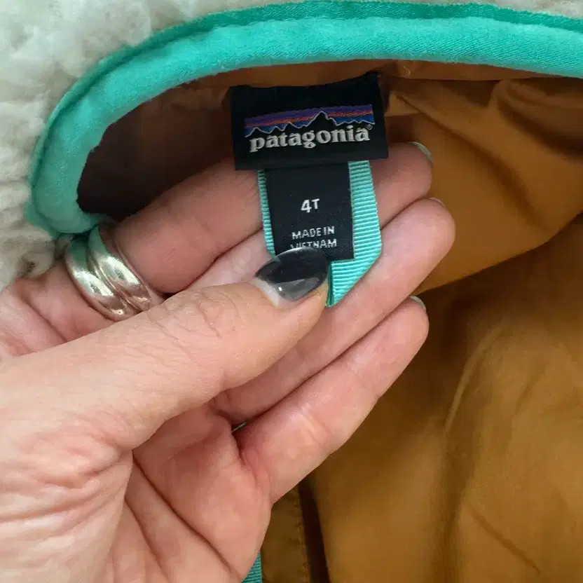 Patagonia Kids Girls Fuzzy Jacket - Size 3-6 Years, Mint & Gray