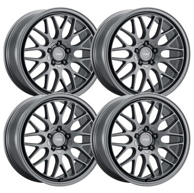 (Set-4) Voxx Nogara 18x8 5x112 Carbon Grey 45mm Wheels Rims 18 Inch