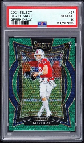 2024 PANINI SELECT GREEN DISCO #27 DRAKE MAYE ROOKIE RC 4/5 PSA 10