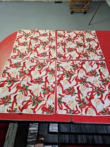 Pre-owned Santa 16 1/2" Cotton Dinner Napkins Set Of 4