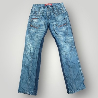 Cipo & Baxx Jeans Men's 32x34 Y2K Cyber Grunge Biker Moto Heavy Stitch Denim
