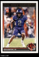 2024 Score #357 Josh Newton Bengals RC TCU 8 - NM/MT