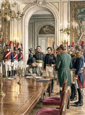 Napoleon und seine Generäle in einem Treffen 10 x 8 Zoll Druck 