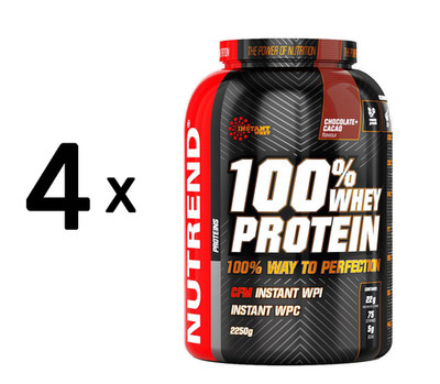 4 x Nutrend 100% Whey Protein, Chocolate Cocoa - 2250g (40,00 EUR/kg)