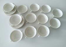 Rosenthal SELB Germany WINIFRED 12 Suppentassen + 11 Unterteller elfenbeifarben