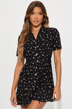 NWT fashion Nova Ellie Floral Mini Dress - Black/combo SZ XL