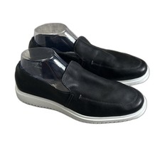 Hush Puppies Shoes Mens 9 Soft Leather Black Moyen Loafers Casual Formal Slip On