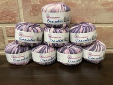 Vintage Austermann CIAO Ribbon Yarn  Cotton Blend 8 Cakes Pink Purple