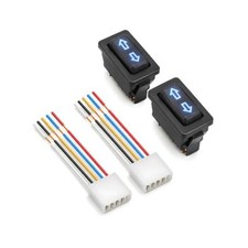 2 PCS 5 Pin Car Window Switch, 12V 20A Auto Window UP/Down Control Switch Blue