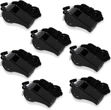 7 Pack Whistles, Coaches Whistles with Lanyard Sports Whistle Loud Crisp Sound W