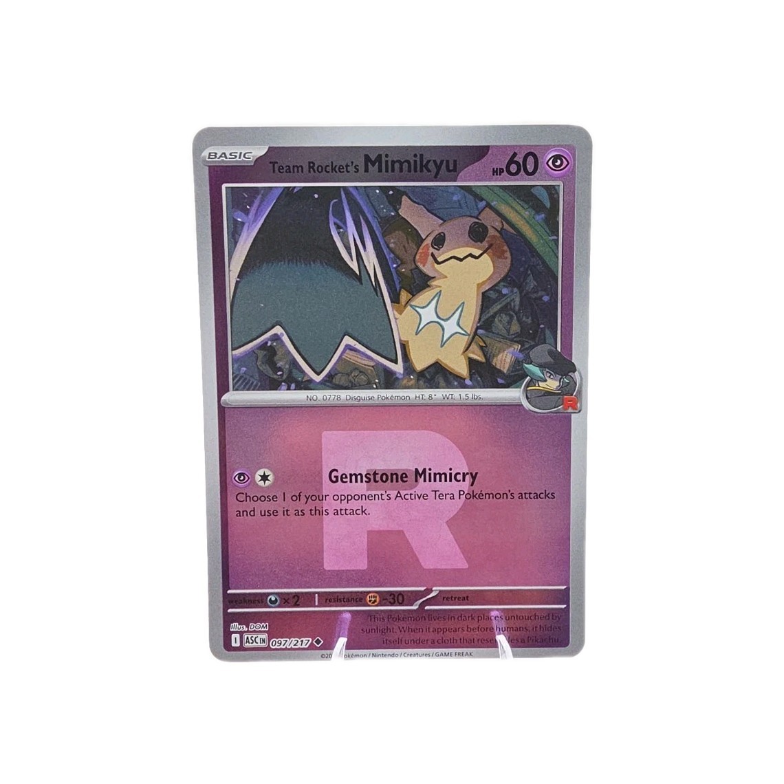 Team Rocket's Mimikyu 097/217 Ascended Heros Reverse Holo NM/LP