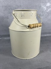 Shabby Chic Cream Metal Decorative Milk Churn Storage Bucket Planter with Handle
