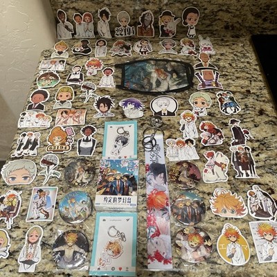 The Promised Neverland Goods lot Emma key stickers charm buttons facemask