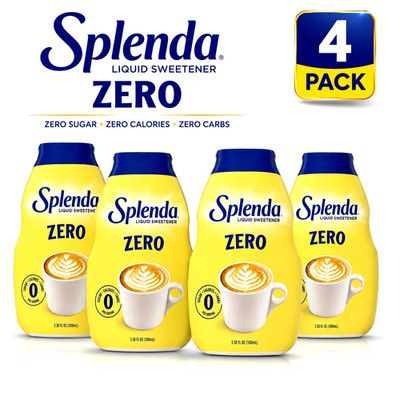 (Pack of 4) Splenda Liquid Zero Calorie Sweetener drops, 100ml 3.38 Fl Oz