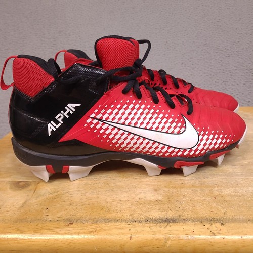 Nike Alpha Menace Shark 2 Football Cleats Mens 8.5 Red Black White AQ7653-601