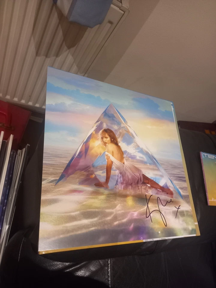 Kylie Minogue - Tension 2 - Clear Vinyl LP + CD + 12" X 12" Signed Print - MINT - Image 2 of 3