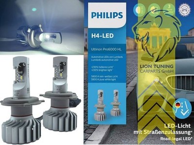 PHILIPS Ultinon Pro6000 H4 LED Birnen für Renault Twingo mit Zulassung