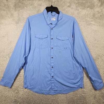 Under Armour Button Up Shirt Mens XXL Blue ISO-CHILL Long Sleeve Fishing Hiking