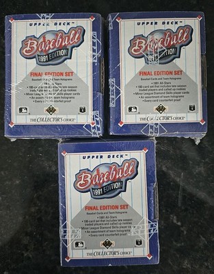 1991 UPPER DECK FINAL EDITION BASEBALL CARD SET FACTORY SEALED! LOT OF 3!