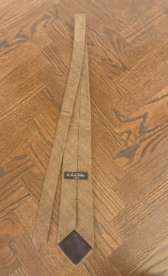 Corbata Brooks Brothers Saxxon para hombre espiga 100 % lana marrón tostado EE. UU. Foto 2 de 4
