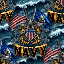 Navy Emblem 25  - 18"x46" Hydrographic Film Hydro Dipping