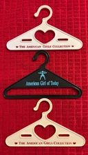 American Girl Doll Hangers Lot Of 3 1 Black 2 White