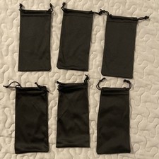 Micro Fiber Sunglasses Carrying Pouch-Black-Set Of 6- NEW-4 Sets Available