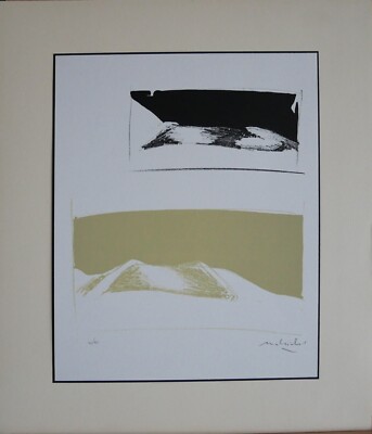 Carlo Mattioli Lithography A 2 Plates Paesaggio 28x23 Signed Numbered 46/100