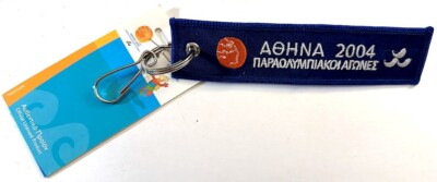 2004 Athens Paralympics 5.5'' embroidered keyring, blue from Greece