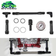 An6 Braided Dual Feed Carb Fuel Line Double Pump For 4150 Holley Carburetor 6an