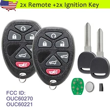 2 For GMC Yukon 2007 2008 2009 2010 2011 2012 2013 2014 6Button Remote Fob + Key