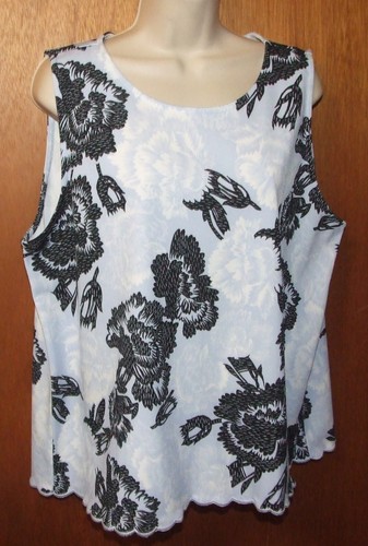 Ann Taylor Women's Sleeveless Tank, Floral Design, Scalloped Hem - Size XL- NWT - 第 1/8 張圖片