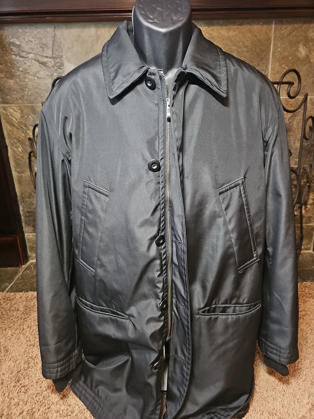 Structure Overcoat Polyester Jacket Men's Medium - image 2