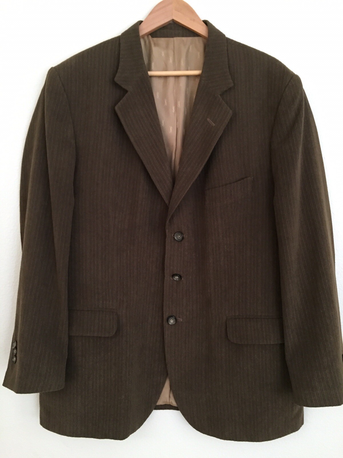 SAINT LAURENT YSL EUC Cappotto Giacca Sportiva Uomo Marrone Velluto a coste Doppio Ventilato Monopetto XL